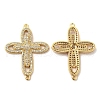 Brass Micro Pave Clear Cubic Zirconia Connetor Charms KK-A180-10G-1