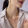 Bohemian Style Conch-Shaped Brass Micro Pave Clear Cubic Zirconia Pendant Necklaces FS-WG14736-01-2