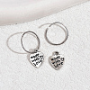 Vintage Punk Style Brass Heart Hoop Earrings XL2786-3