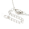 Clear Cubic Zirconia Heart with Rose Pendant Necklace NJEW-F293-01C-RG-4