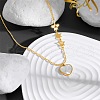 304 Stainless Steel Pave Natural Shell Star Heart Pendant Necklaces FS-WG20D57-01-3
