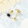 Flower Glass & Polymer Clay Rhinestone Ear Fake Plugs EJEW-H105-32G-4