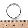 Non-Tarnish 304 Stainless Steel Hollow Out Flower Adjustable Ring RJEW-T027-03P-4