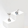 925 Sterling Silver Moissanite Rhinestone Stud Earrings EJEW-U042-05P-03-1