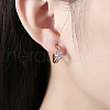Brass Cubic Zirconia Hoop Earrings EJEW-BB31689-7
