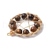 Natural Mixed Gemstone Copper Wire Wrapped Star Pendants PALLOY-JF02832-5