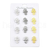 12Pcs 3 Colors Hamsa Hand 201 Stainless Steel Brooches for Backpack Clothes JEWB-A033-14-1