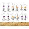 Halloween Theme Alloy & Imitation Jade Acrylic Dangle Earrings EJEW-FS00004-5