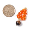 Natural Tiger Eye & Glass Seed Beaded Woven Pendants PALLOY-MZ00364-05-2