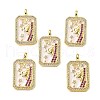 Brass Micro Pave Cubic Zirconia Pendants with Enamel KK-Z114-01G-2