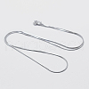 Anti-Tarnish Rhodium Plated 925 Sterling Silver Chain Necklaces STER-F039-11P-1