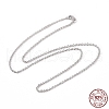 Anti-Tarnish Rhodium Plated 925 Sterling Silver Textured Cable Chains Necklace for Women STER-I021-10P-4