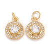 Brass Micro Pave Clear Cubic Zirconia Charms KK-Z023-11G-1