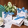 Marble Print Paper Candy Box with Cornflower Blue Polyester Ribbon CON-WH0106-06-4