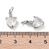 Brass Micro Pave Cubic Zirconia Charms KK-C051-05P-03-3