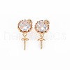 Brass Micro Pave Clear Cubic Zirconia Peg Bails Pendants KK-S364-094-1