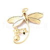 Eco-Friendly Brass Micro Pave Cubic Zirconia with Enamel Pendants X-KK-K268-29G-3