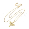 Moon Moth 304 Stainless Steel Pendant Necklaces NJEW-M096-22G-2