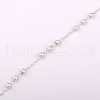 Handmade Round Glass Pearl Beads Chains for Necklaces Bracelets Making AJEW-JB00056-01-1