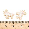 Light Gold Plated Alloy Enamel Pendants ENAM-M219-08KCG-01-3