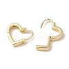 Heart Brass Hoop Earrings for Women EJEW-U008-04G-2