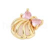 Brass Micro Pave Cubic Zirconia Pendants ZIRC-P122-05A-G02-2