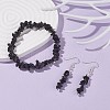 Natural Obsidian Chips Beaded Jewelry Set X-SJEW-JS01232-01-2