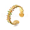 304 Stainless Steel Enamel Open Cuff Rings RJEW-M072-20G-2