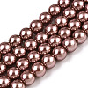 Baking Painted Pearlized Glass Pearl Round Bead Strands HY-Q330-8mm-92-1