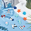 SUNNYCLUE 40Pcs 10 Styles Ocean Theme Opaque Resin Cabochons RESI-SC0003-16-4