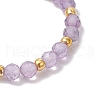 Natural Amethyst Beaded Stretch Rings for Women RJEW-JR00868-02-4