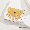 Heart-shaped Brass Tassel Brooches for Women KH9780-7