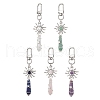 Copper Wire Wrapped Natural Gemstone Pointed Bullet Pendant Decorations HJEW-JM03103-3