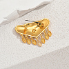 Heart-shaped Brass Tassel Brooches for Women KH9780-6