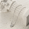 S925 Sterling Silver Micro Pave Clear Cubic Zirconia Round Pendant Necklaces for Women SA9536-3-4