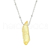 Electroplated Natural Quartz Crystal Prism Pendant Necklaces NJEW-JN05029-02-4
