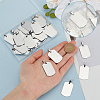 BENECREAT 25Pcs 304 Stainless Steel Stamping Blank Tag Pendants STAS-BC0003-81-3