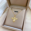 Angel 202 Stainless Steel Micro Pave Clear Cubic Zirconia Pendant Necklaces for Women FS-WG8FAC4-01-5