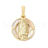 Brass Pave Natural White Shell Pendants KK-S522-06B-G-1