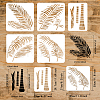 5Pcs 5 Styles Palm Tree Theme PET Hollow Out Drawing Painting Stencils DIY-WH0394-0030-2
