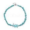 Synthetic Turquoise & Natural Quartz Crystal Chips Beaded Necklaces for Women NJEW-TA00148-4