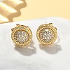 Brass Micro Pave Clear Cubic Zirconia Clip-on Earrings EJEW-A132-02B-G-1