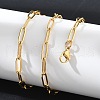 Ion Plating(IP) 304 Stainless Steel Paperclip Chain Necklace X-NJEW-D045-14G-3