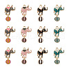 32Pcs 4 Colors Zinc Alloy Enamel Pendants ENAM-TA0001-25-10