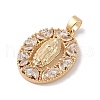 Brass Cubic Zirconia Pendants KK-Z050-16G-01-2