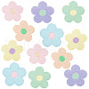 Macaron Color 5-Petal Flower Shape Iron on/Sew on Computerized Embroidery Polyester Clothing Patches DIY-WH0401-62-1