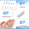 AHADERMAKER 100Pcs 10 Style 304 Stainless Steel Steel Dowel Pin STAS-GA0001-49-3