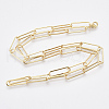 Brass Flat Oval Paperclip Chain Necklace Making MAK-S072-08B-G-2