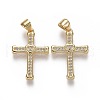 Brass Micro Pave Cubic Zirconia Pendants X-ZIRC-F115-04G-1