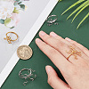   4Pcs 4 Style Adjustable Brass Ring Components RJEW-PH0005-23-3